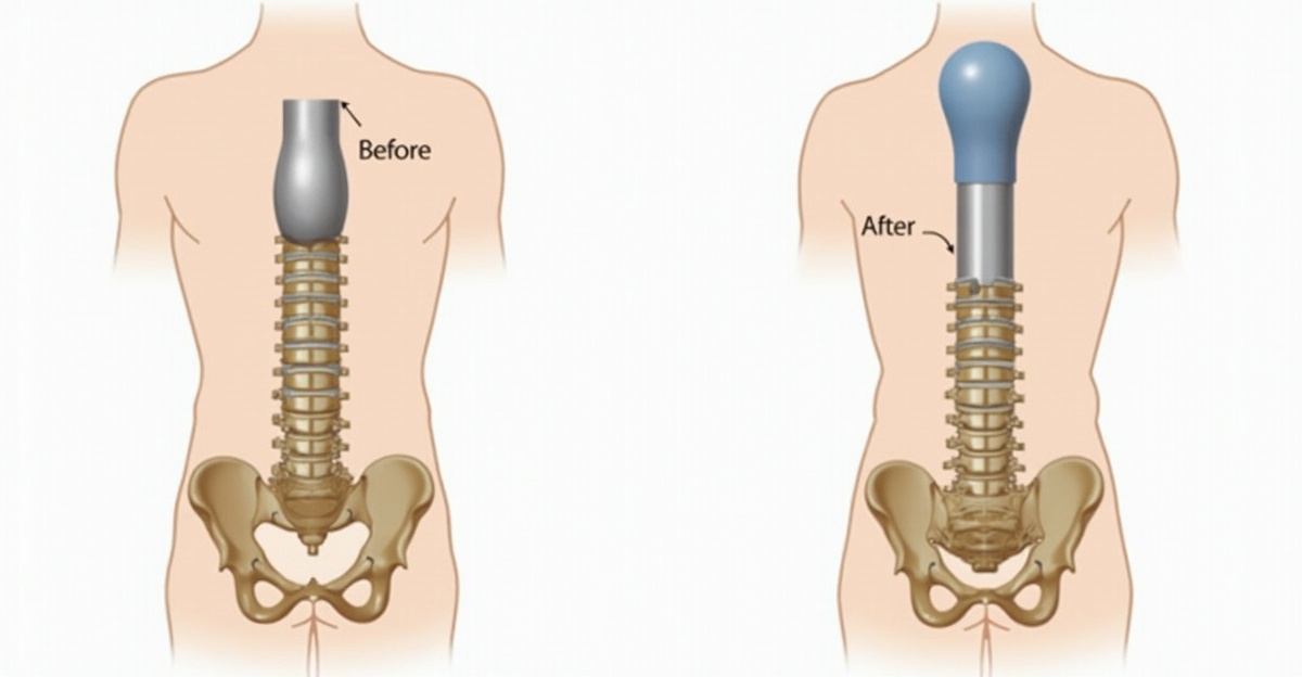 Balloon kyphoplasty procedure showing vertebral height restoration for compression fractures
