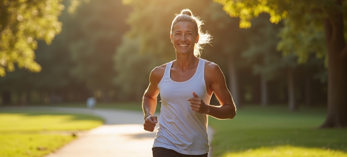 Active adult returning to exercise after cervical disc replacement surgery, demonstrating full neck range of motion