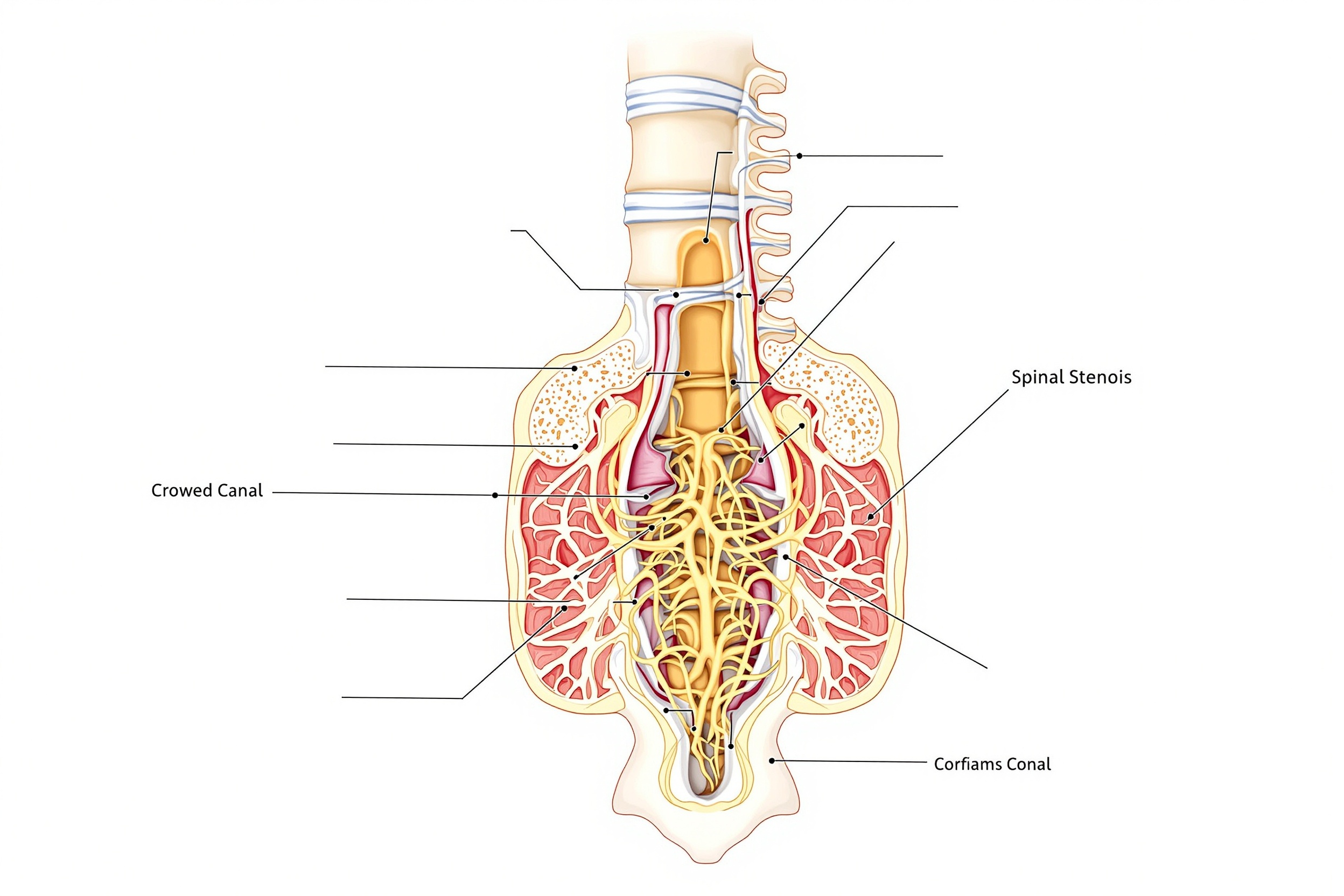 Lumbar stenosis canal narrowing diagram