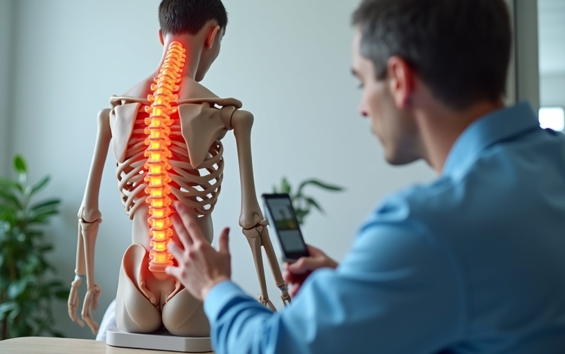 Dr. Greenberg evaluating back pain patient in Fort Wayne clinic